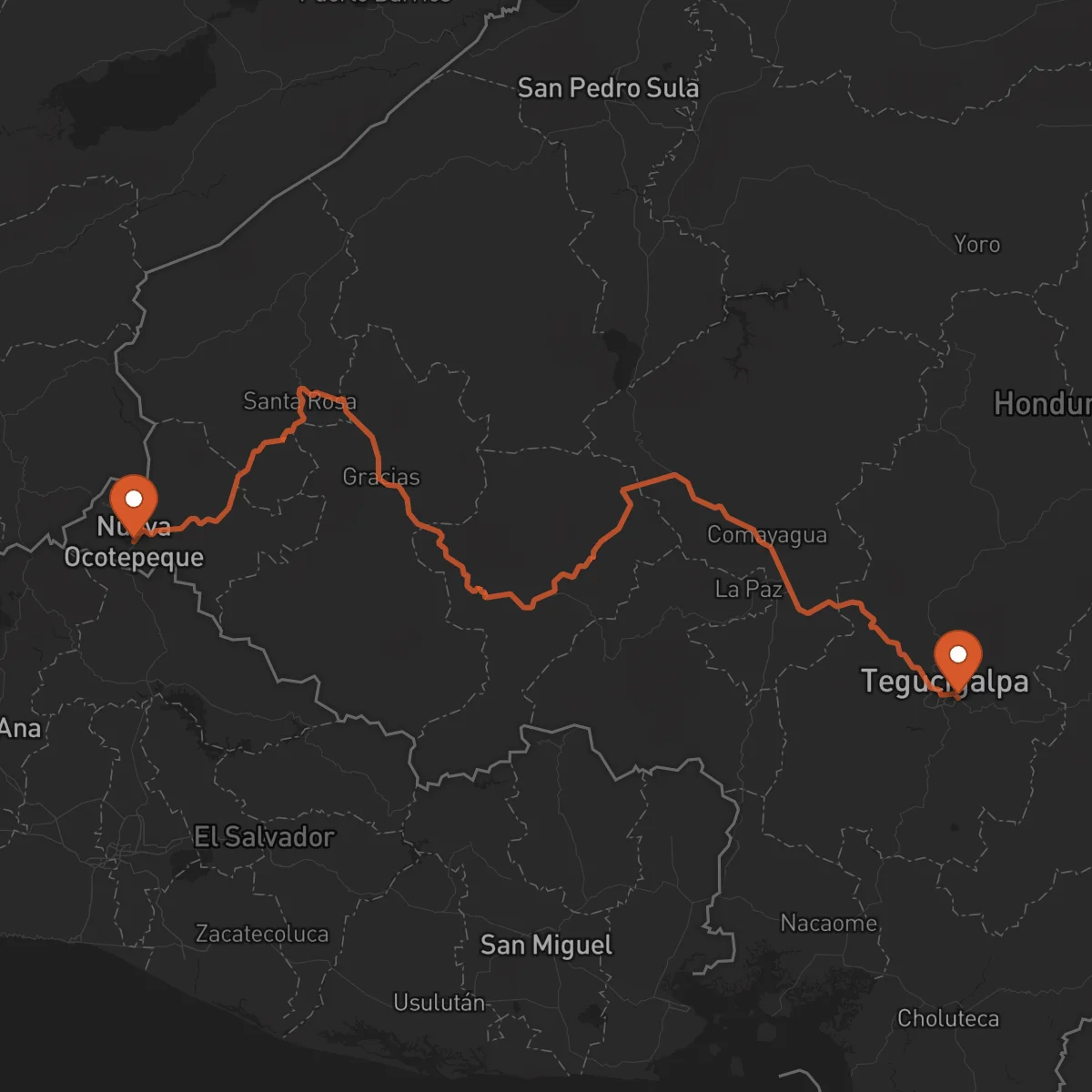 Ruta Ocotepeque - Tegucigalpa