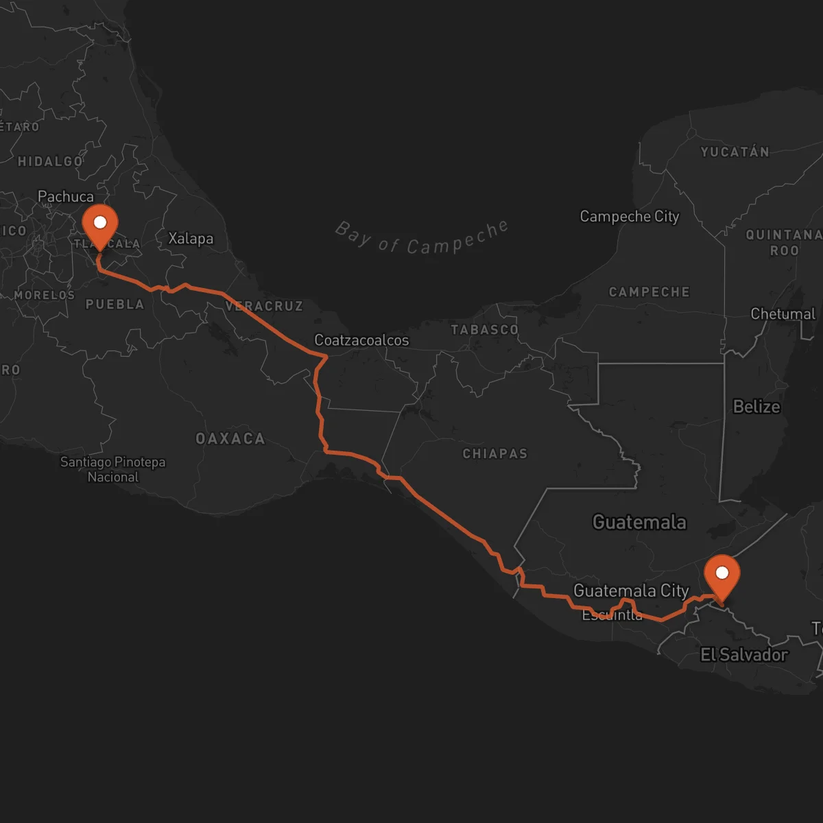 Ruta Ocotepeque - Tlaxcala de Xicohténcatl