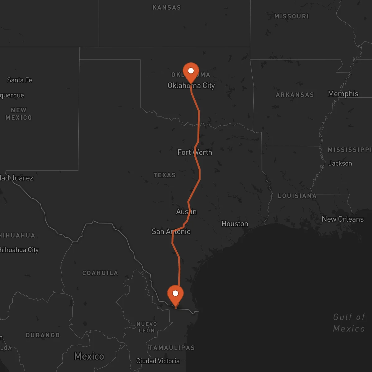 Ruta Reynosa - Oklahoma City