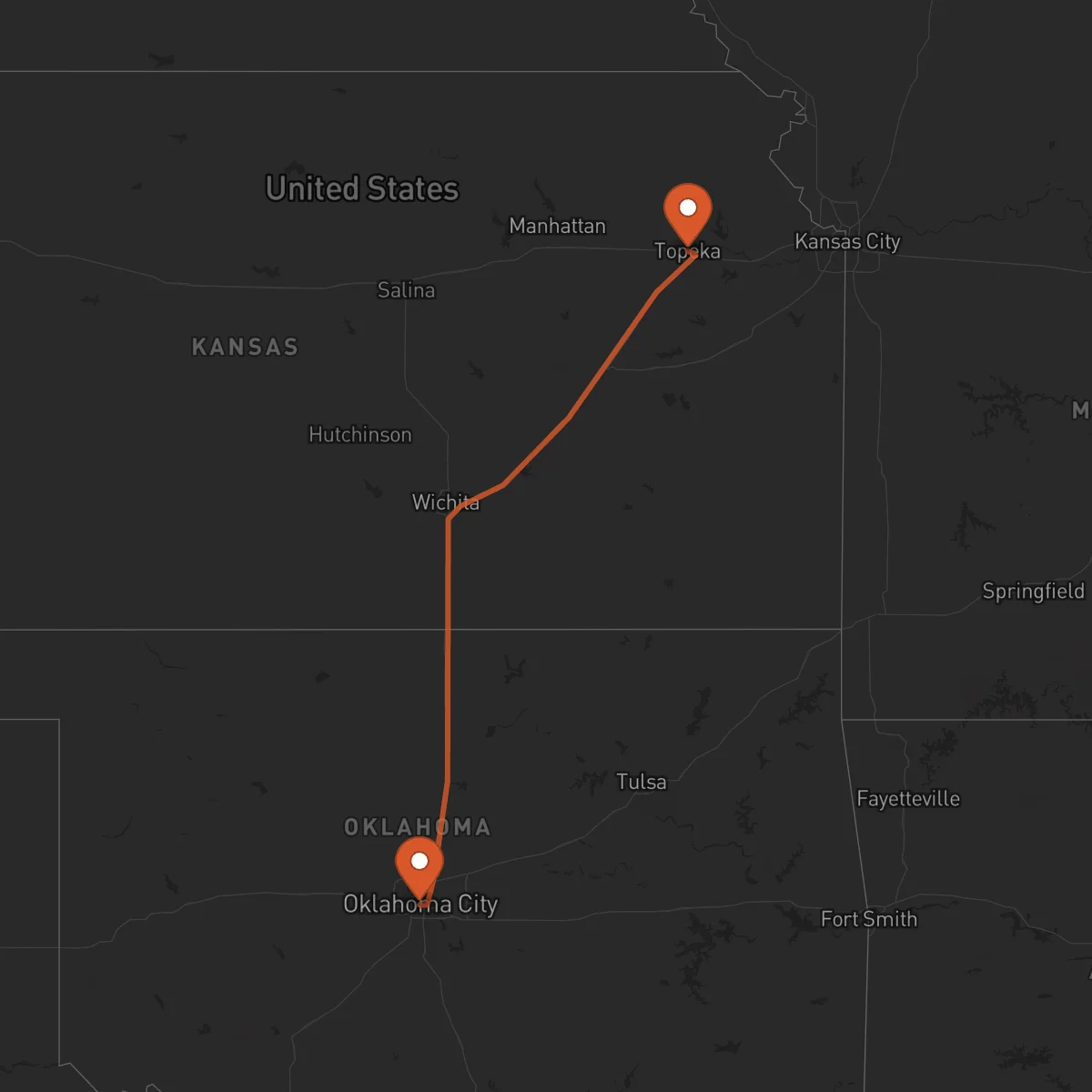 Ruta Oklahoma City - Topeka