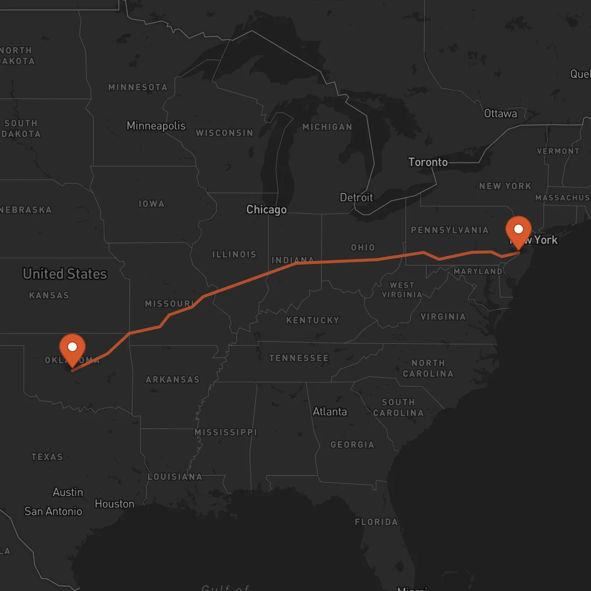 Ruta Oklahoma City - Trenton