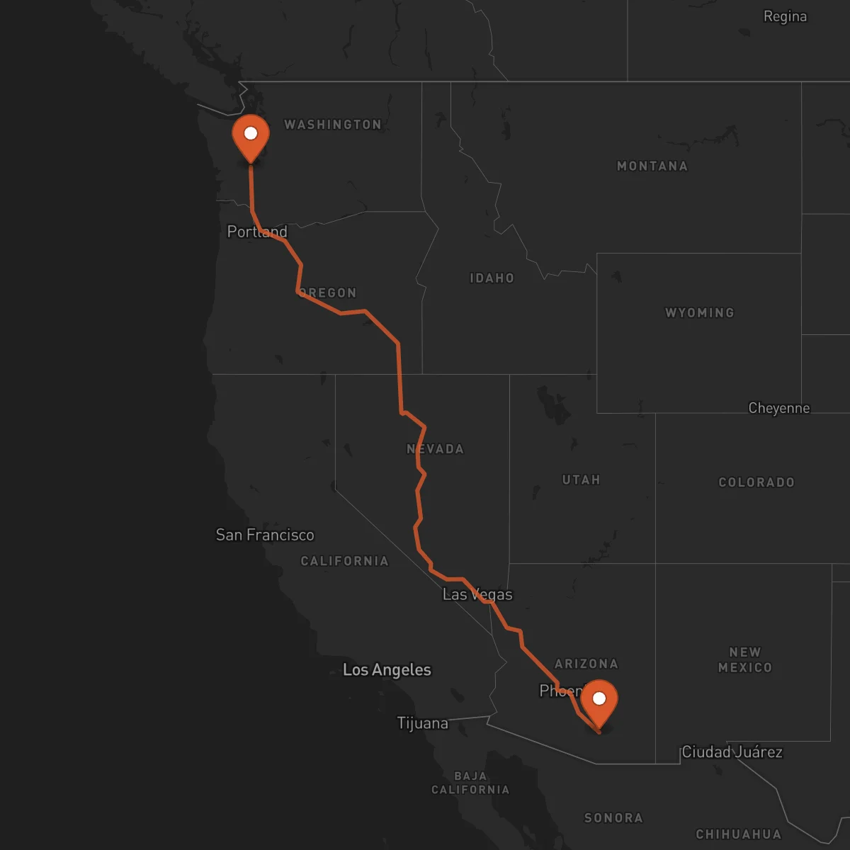 Ruta Tucson - Olympia