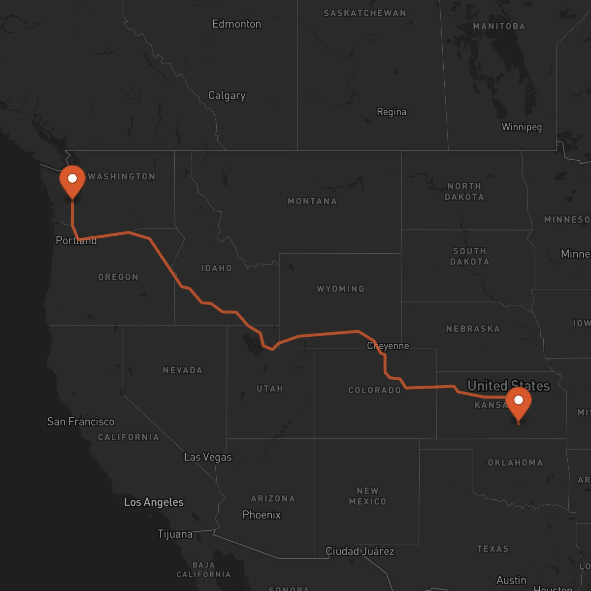 Ruta Wichita - Olympia