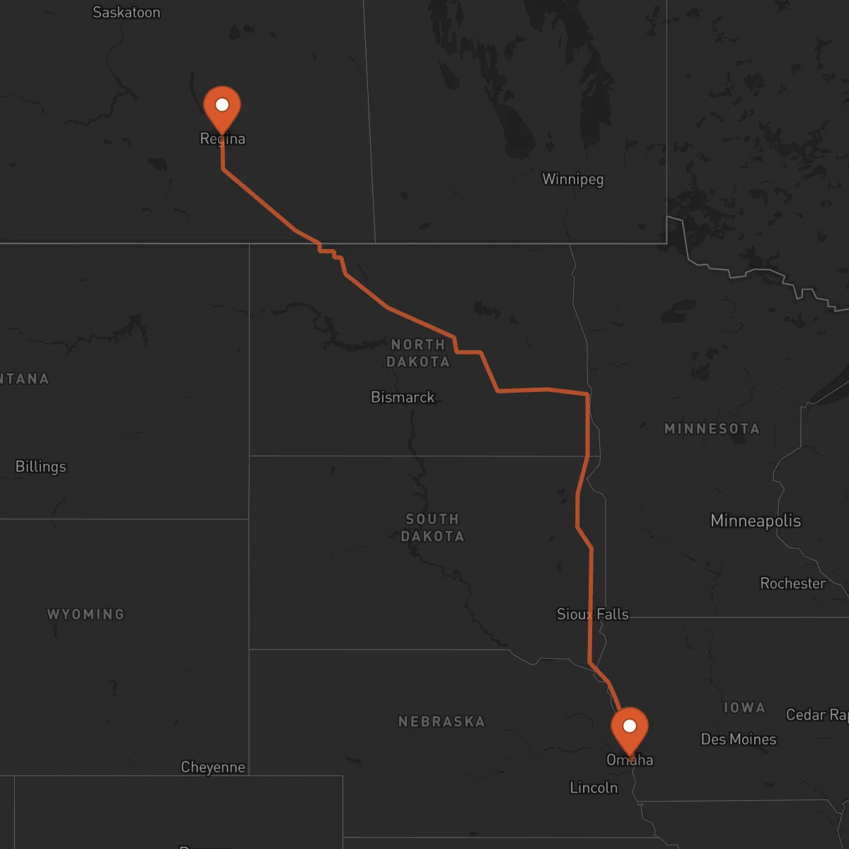 Ruta Regina - Omaha