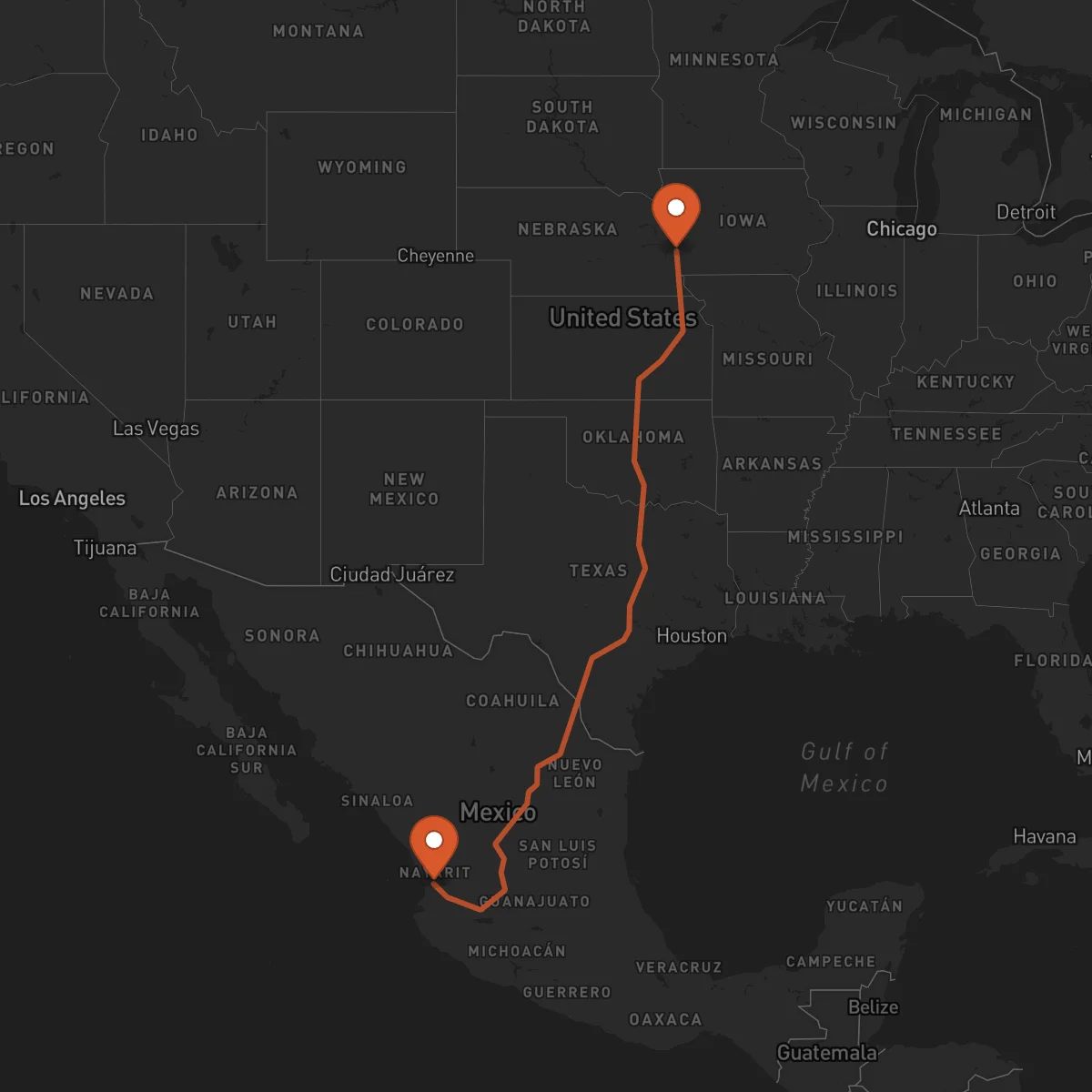 Ruta Tepic - Omaha