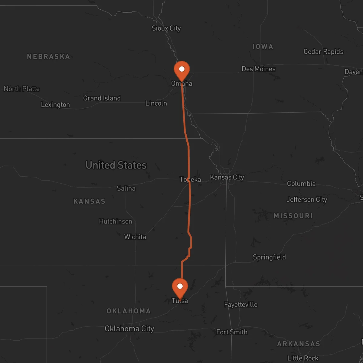 Ruta Omaha - Tulsa