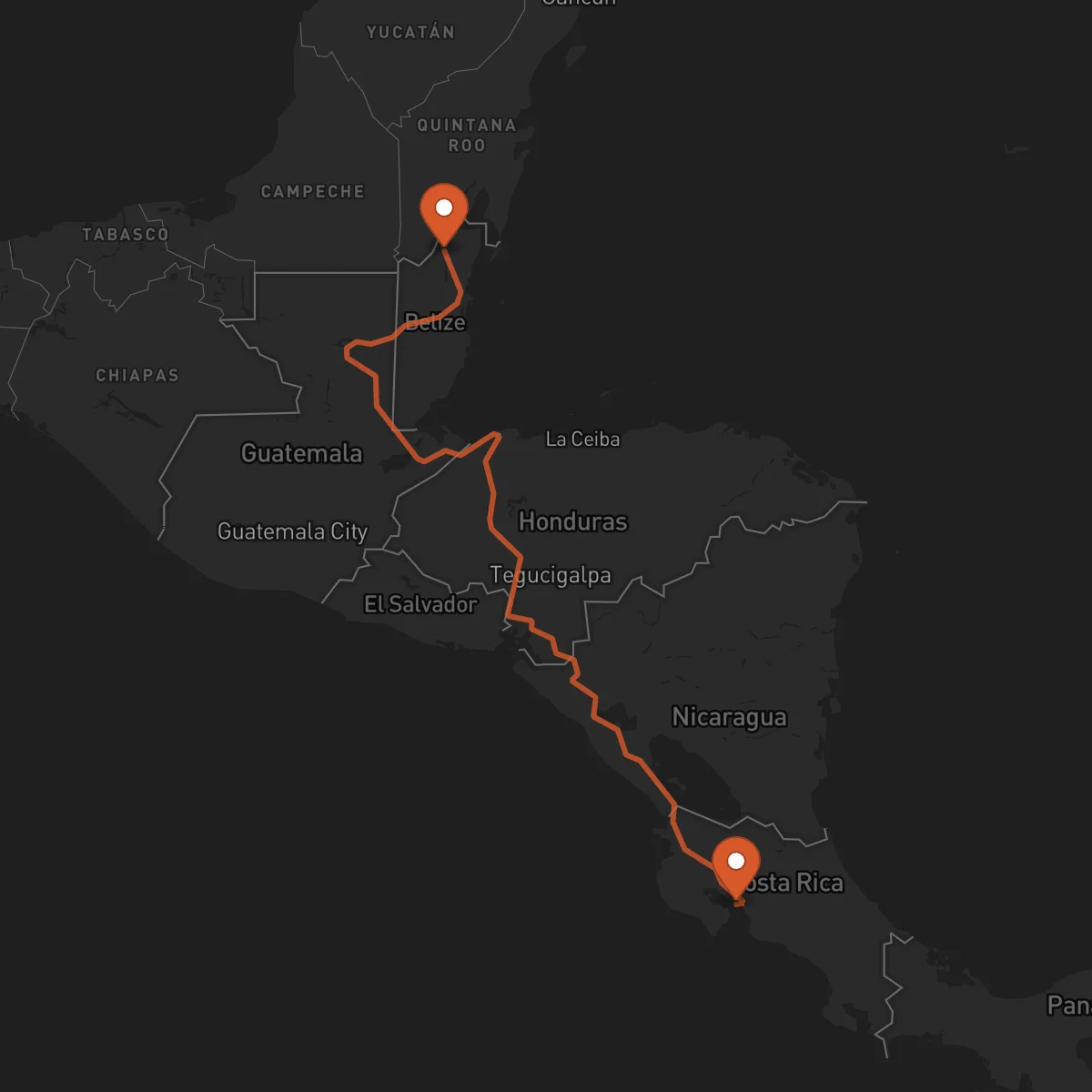 Ruta Orange Walk Town - Puntarenas