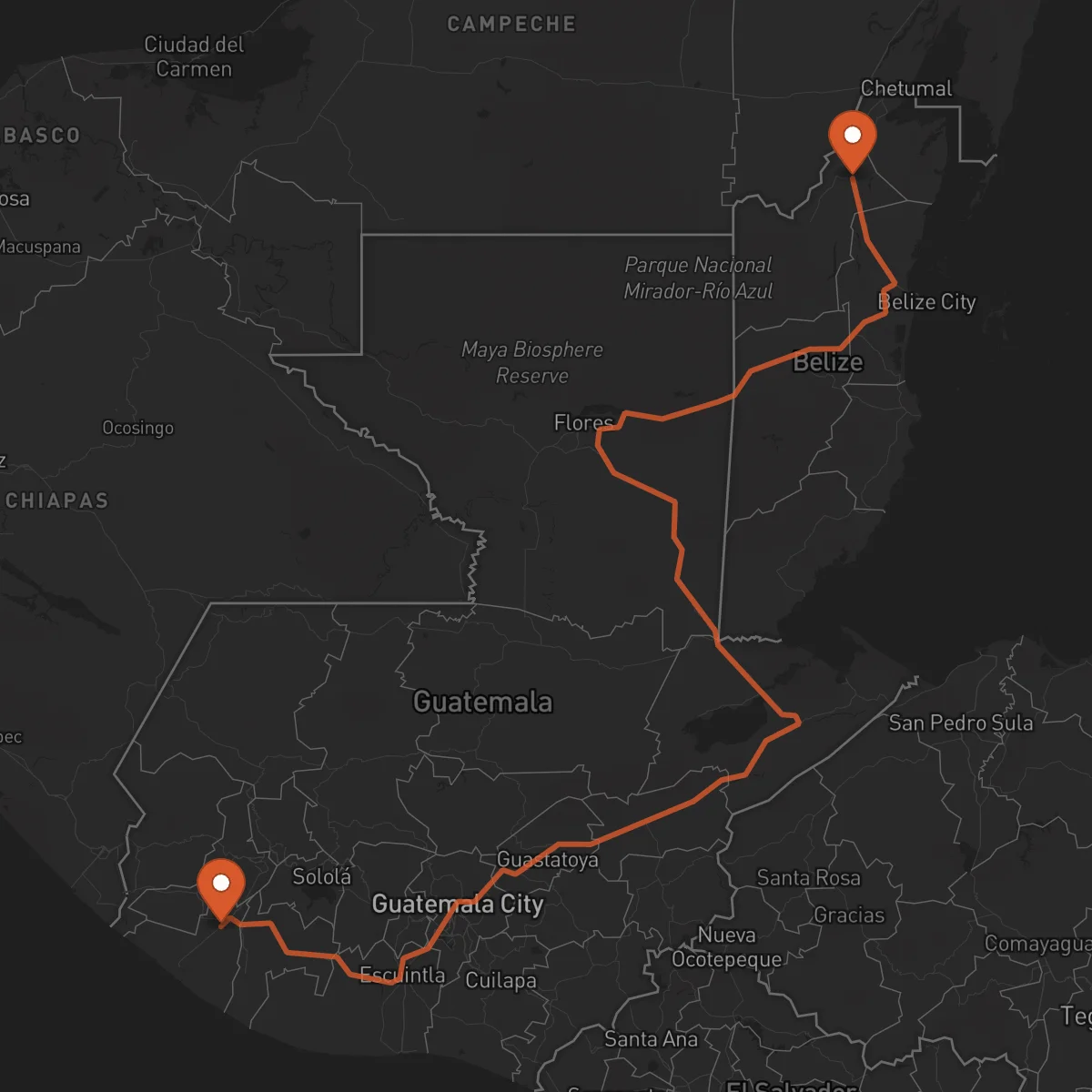 Ruta Orange Walk Town - Retalhuleu