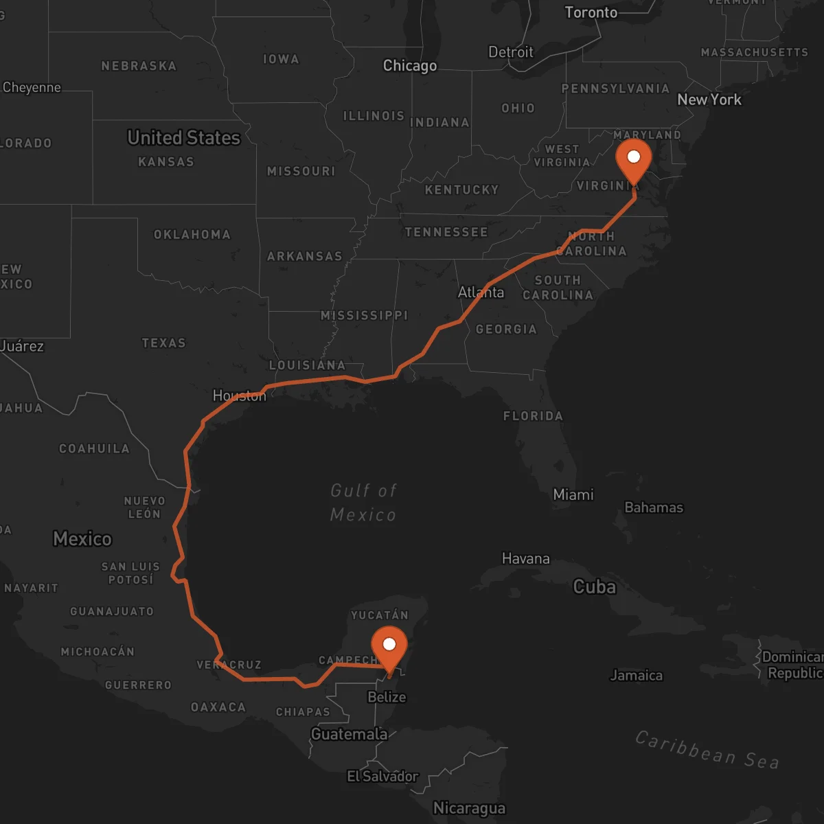 Ruta Richmond - Orange Walk Town