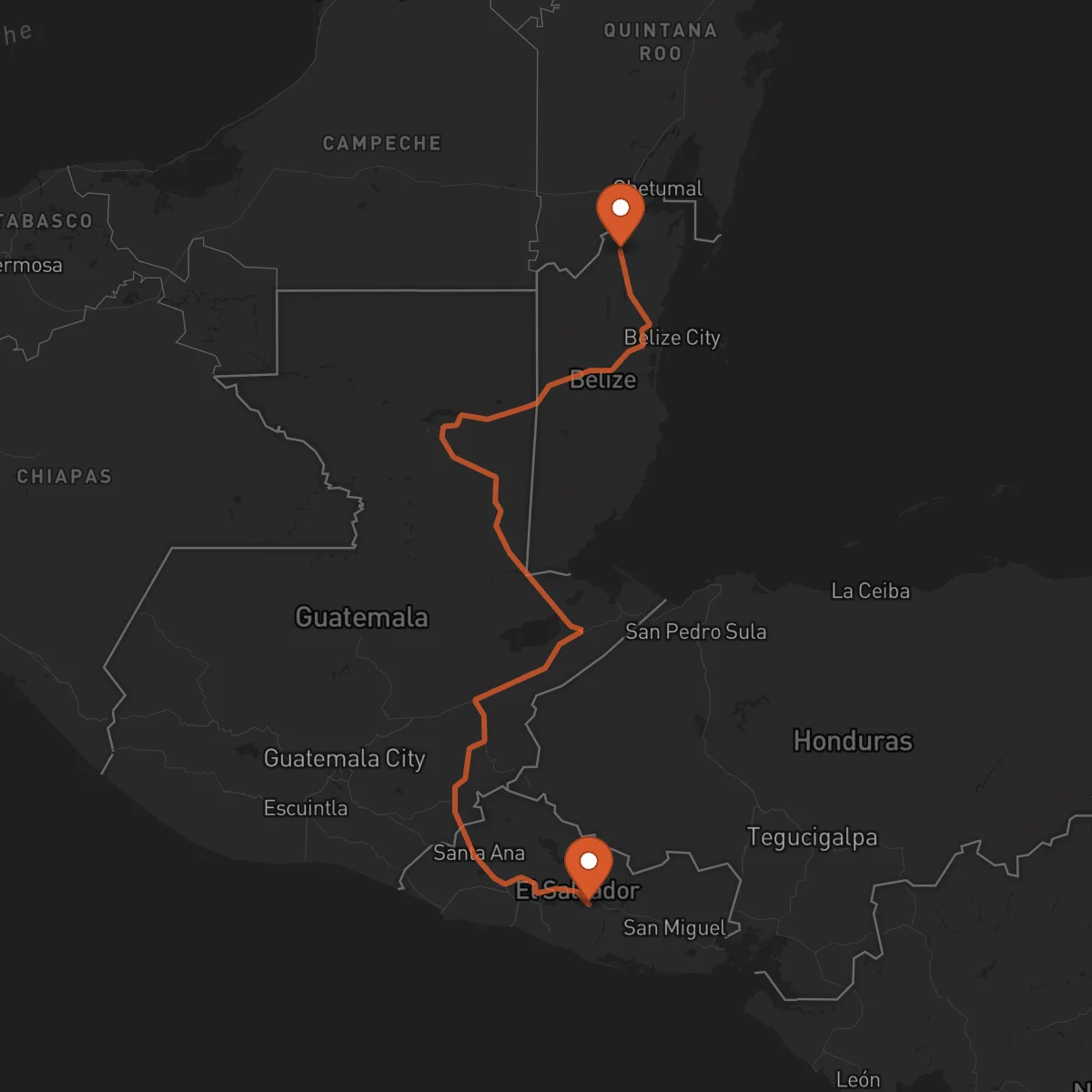 Ruta San Vicente - Orange Walk Town
