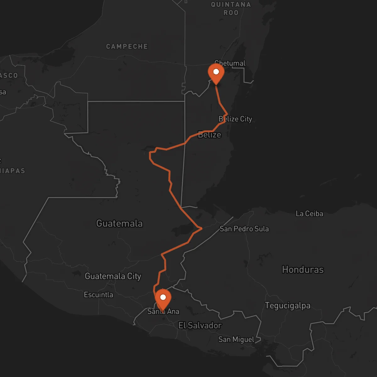 Ruta Orange Walk Town - Santa Ana