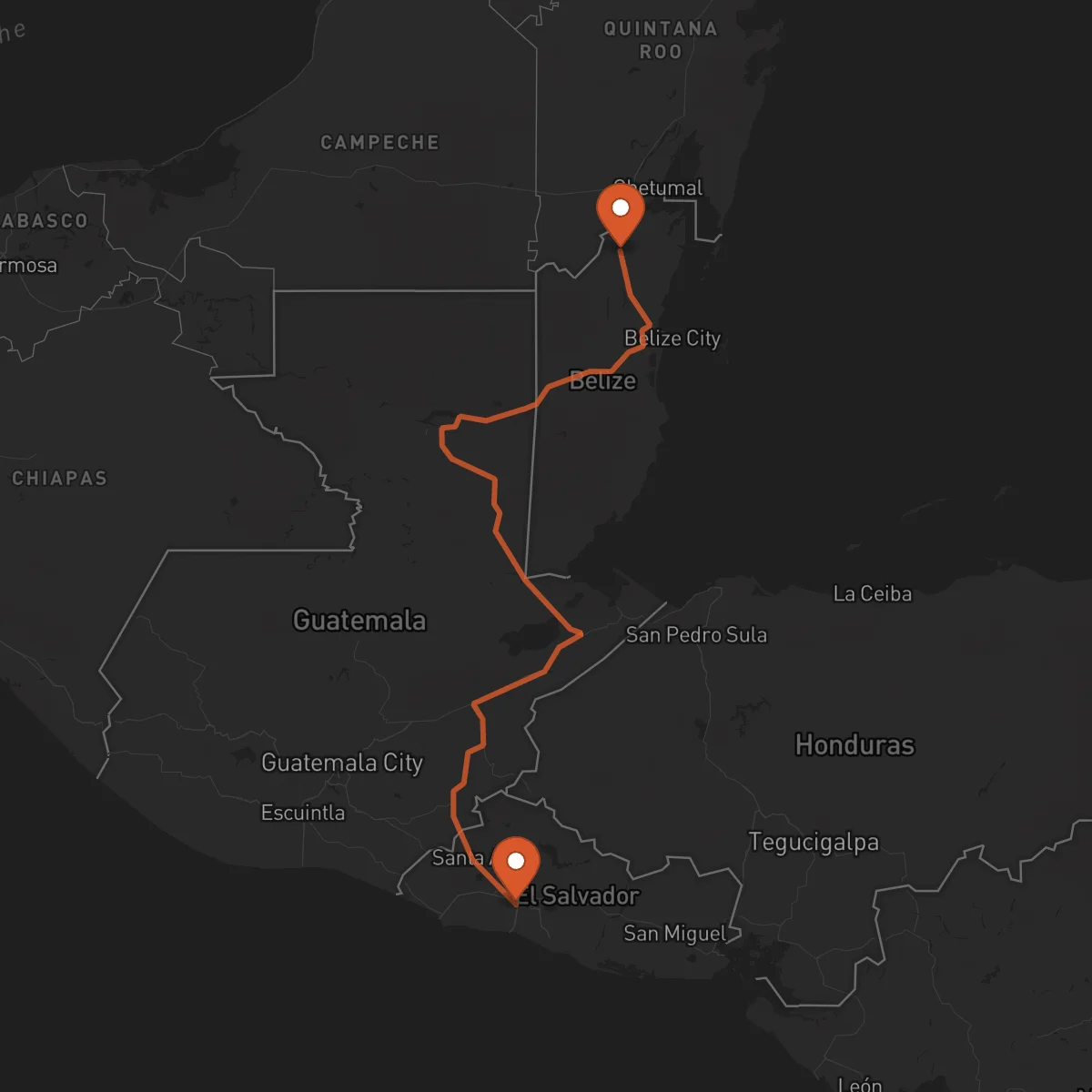Ruta Orange Walk Town - Santa Tecla