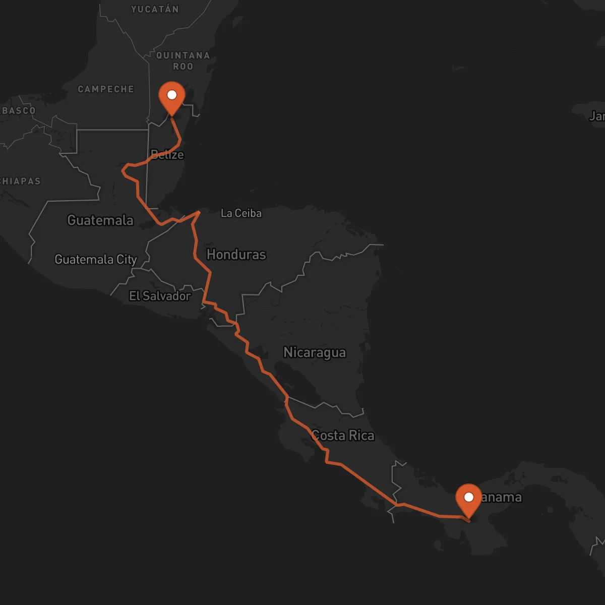 Ruta Santiago de Veraguas - Orange Walk Town