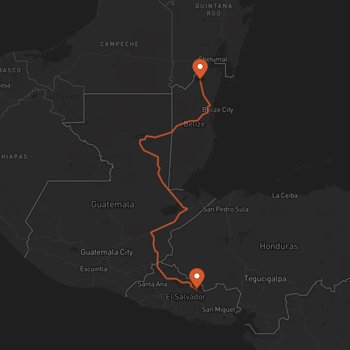 Ruta Sensuntepeque - Orange Walk Town