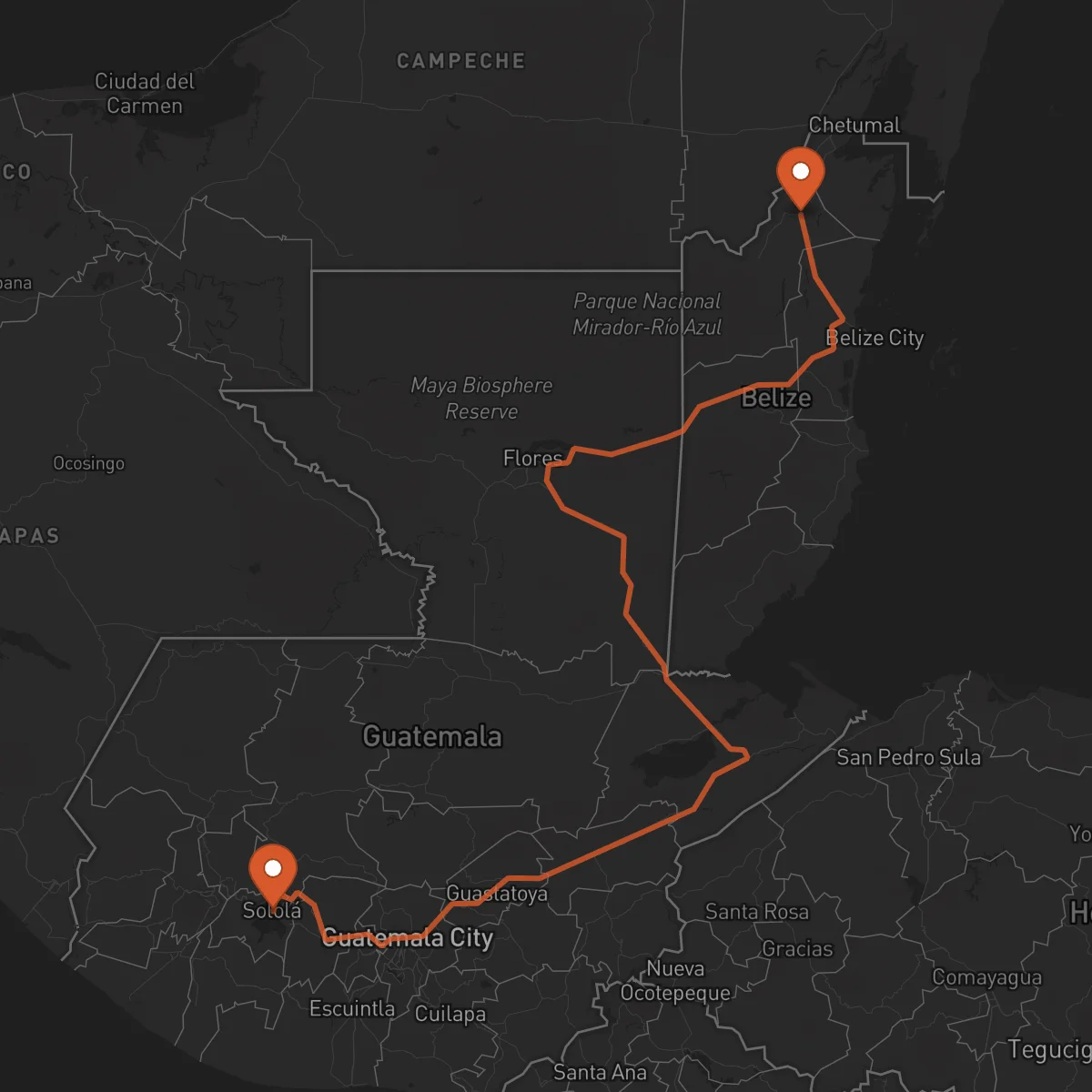 Ruta Sololá - Orange Walk Town
