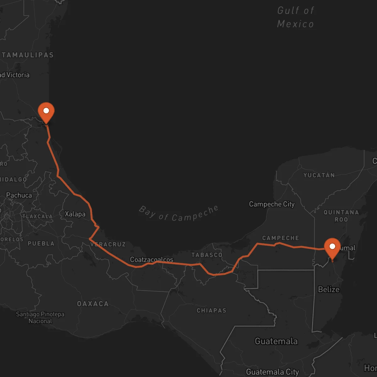 Ruta Orange Walk Town - Tampico