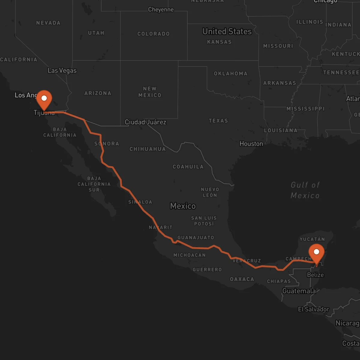 Ruta Tijuana - Orange Walk Town