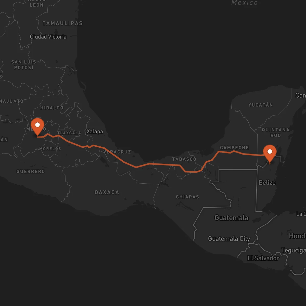 Ruta Orange Walk Town - Toluca