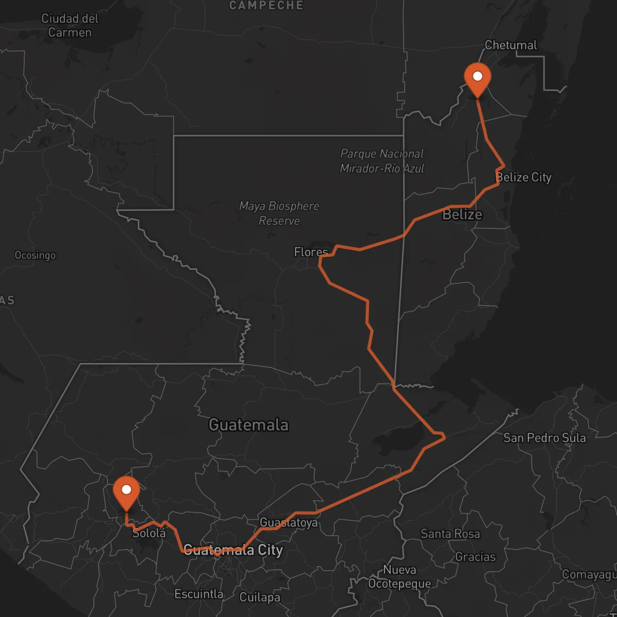 Ruta Totonicapán - Orange Walk Town