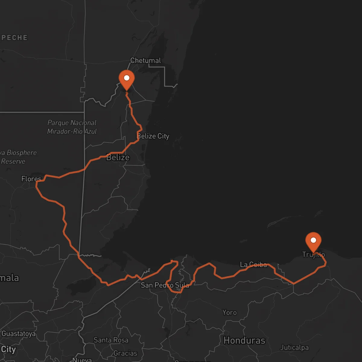 Ruta Trujillo - Orange Walk Town
