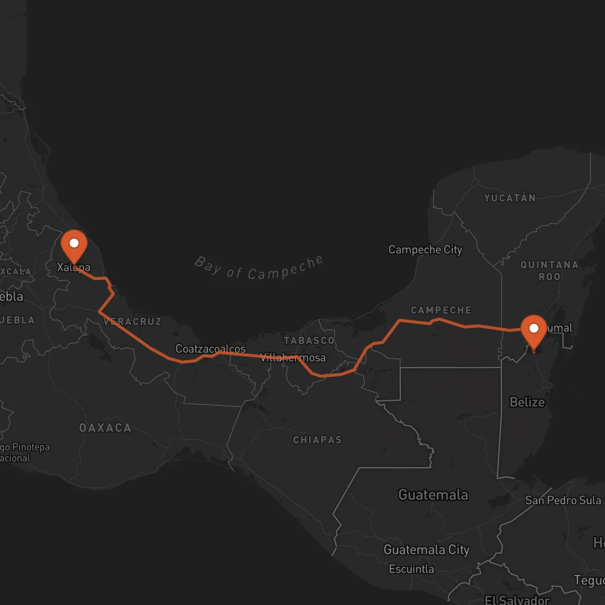 Ruta Xalapa - Orange Walk Town