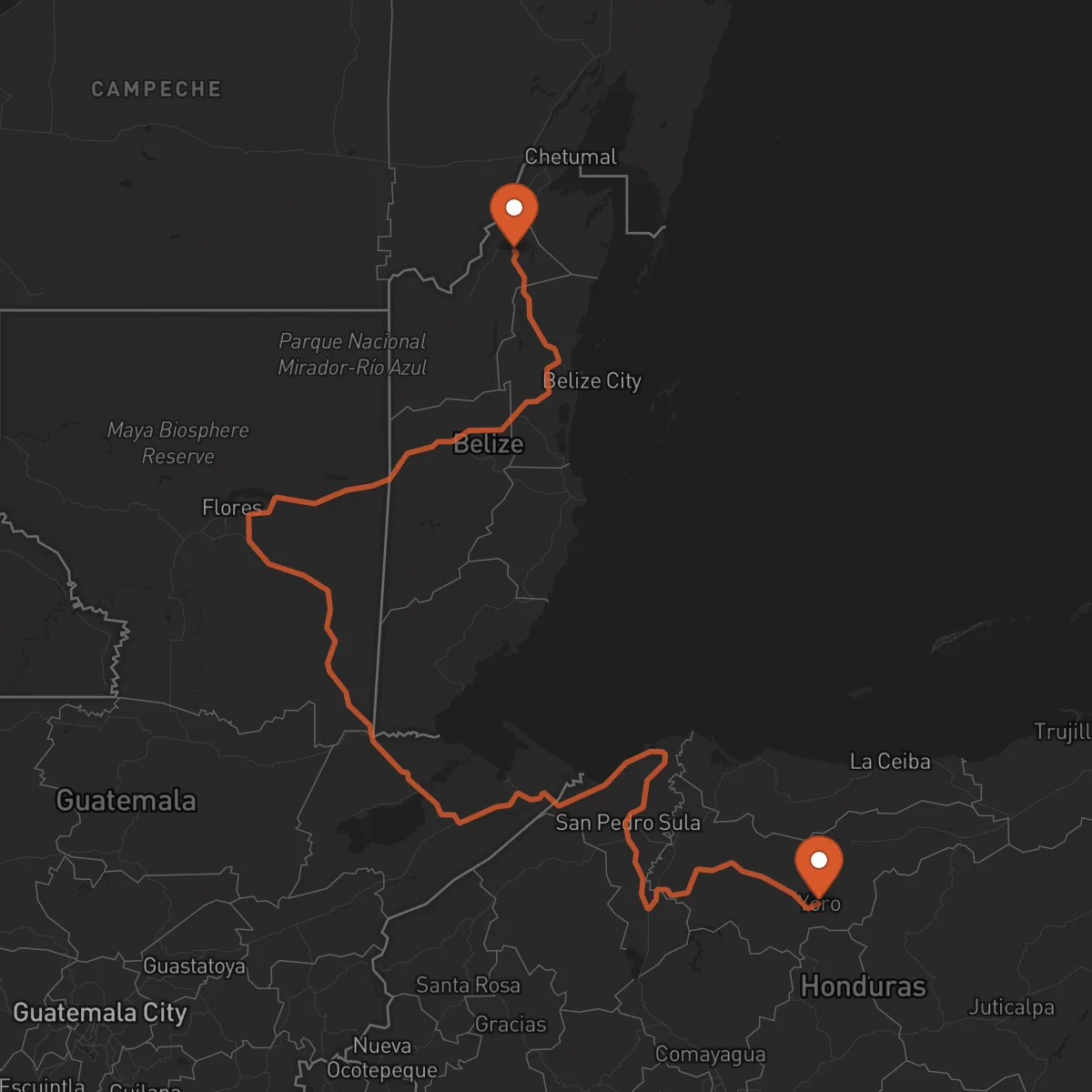 Ruta Orange Walk Town - Yoro
