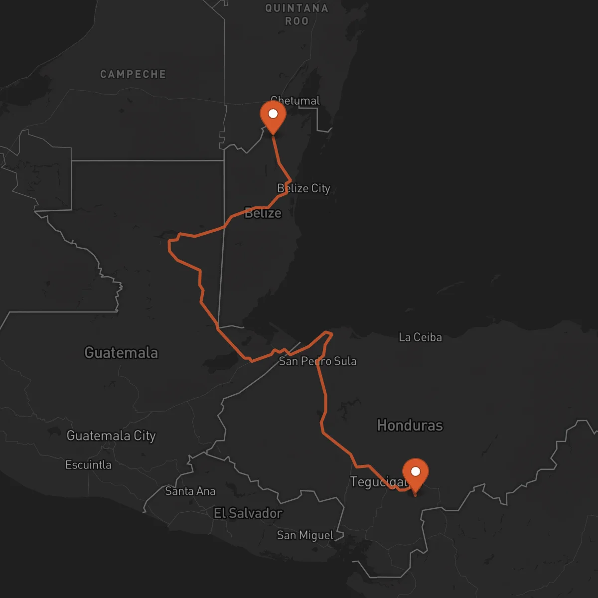 Ruta Yuscarán - Orange Walk Town