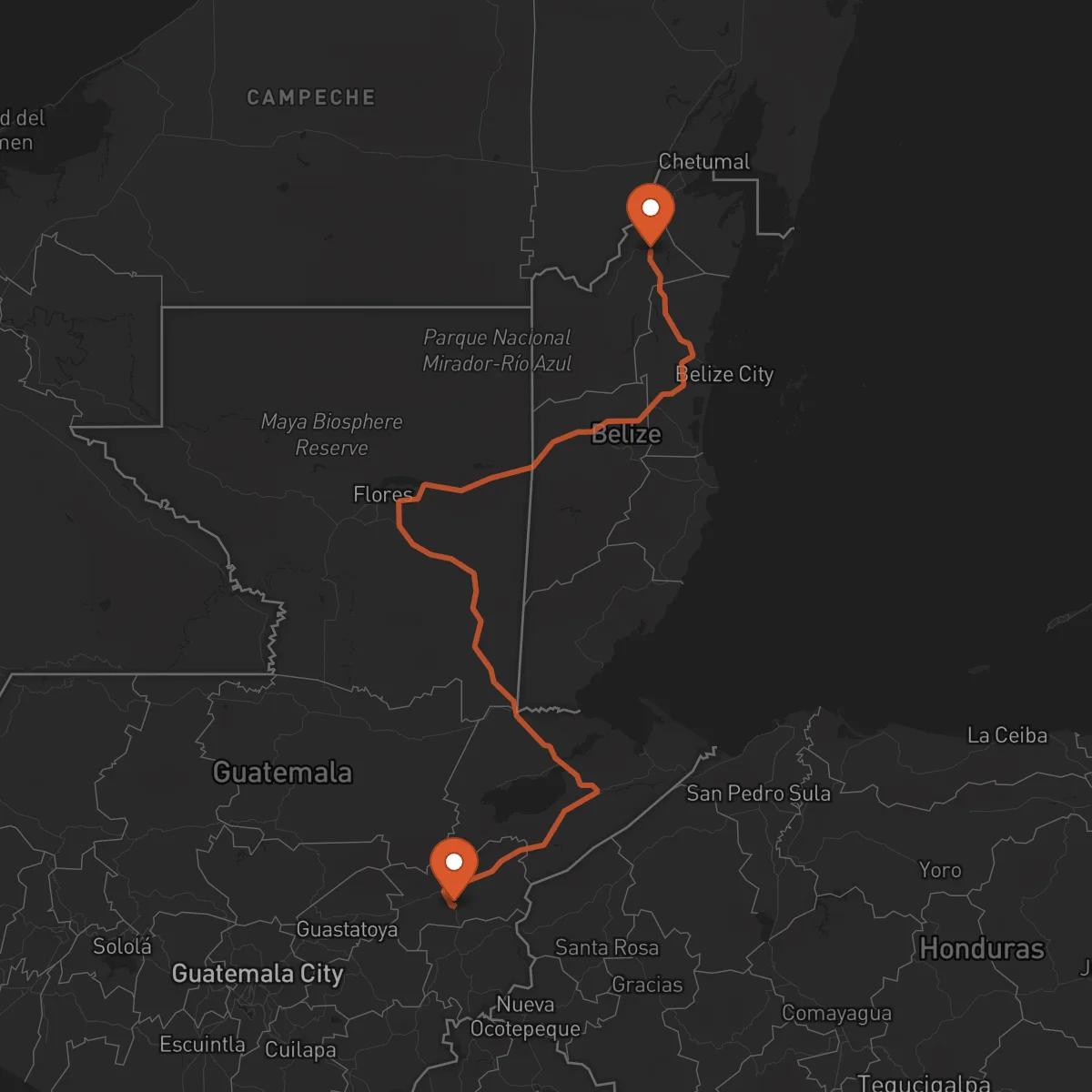 Ruta Orange Walk Town - Zacapa