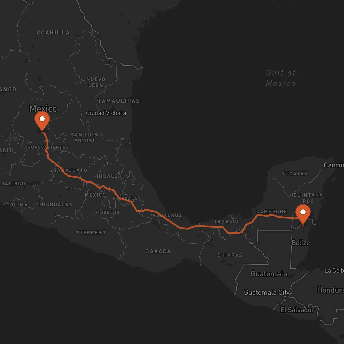 Ruta Zacatecas - Orange Walk Town