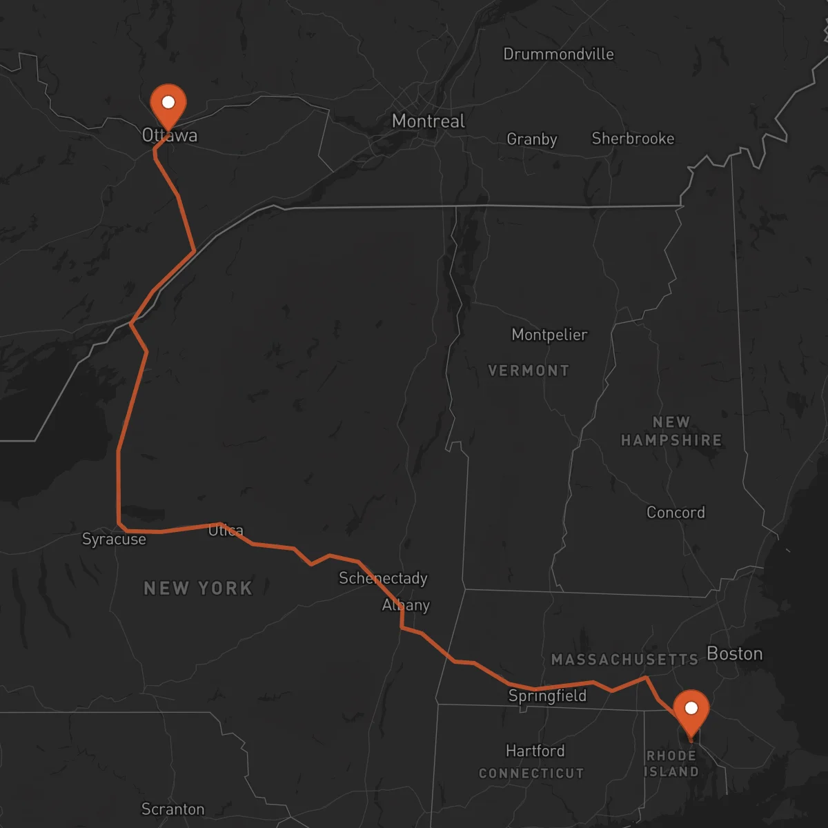 Ruta Ottawa - Providence