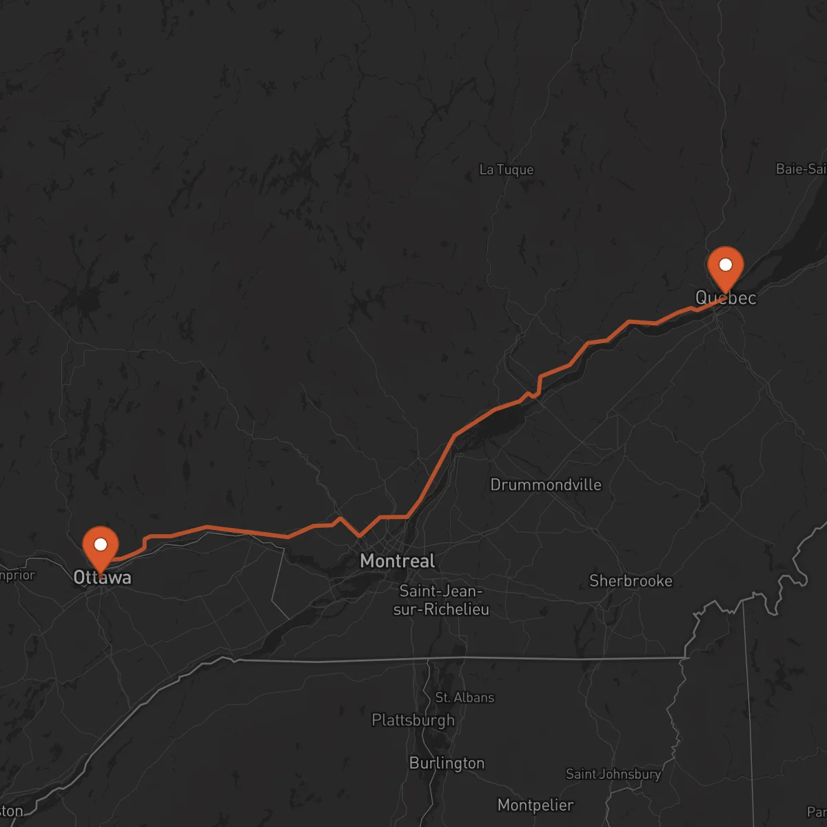 Ruta Ottawa - Quebec City