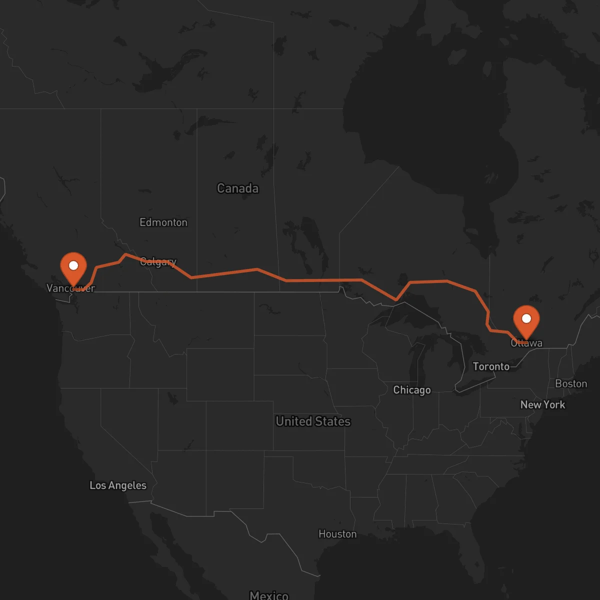 Ruta Ottawa - Surrey