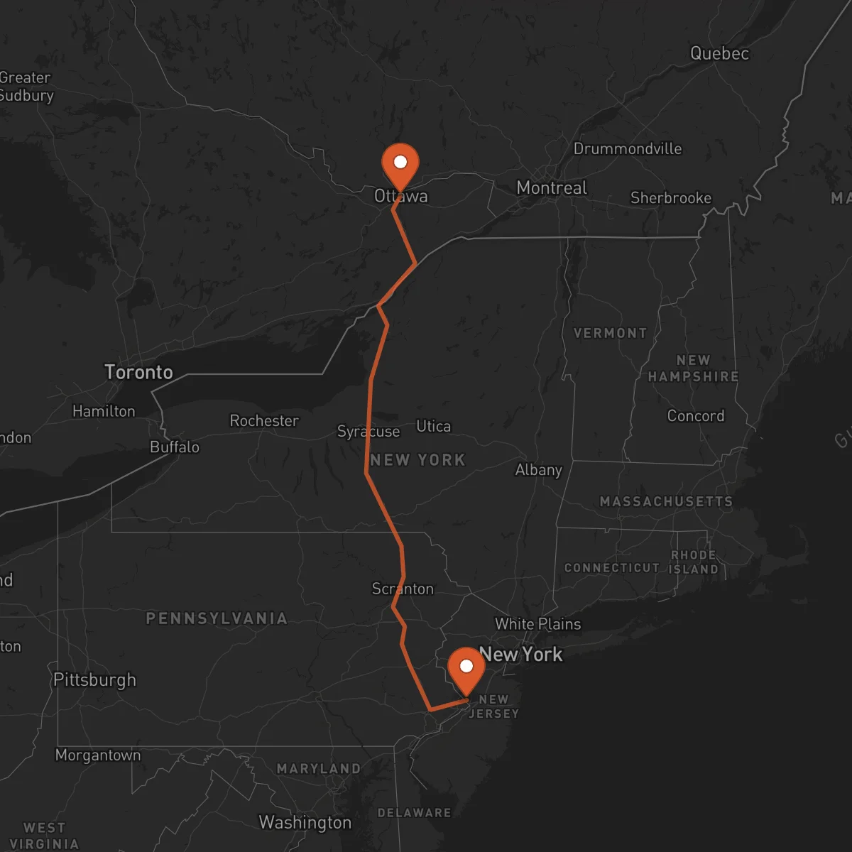 Ruta Ottawa - Trenton