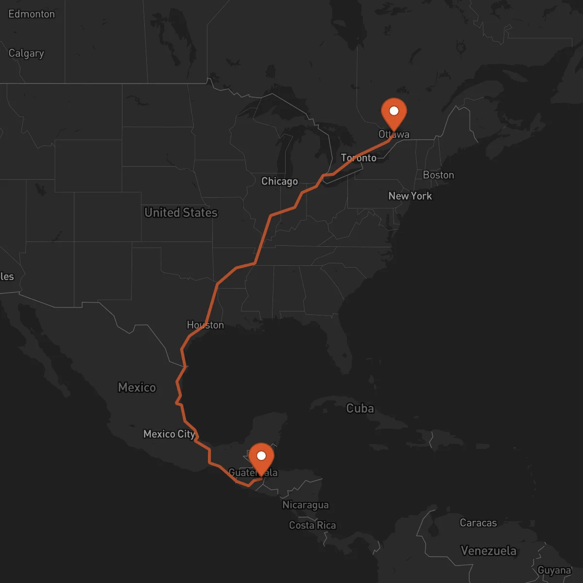 Ruta Ottawa - Zacapa