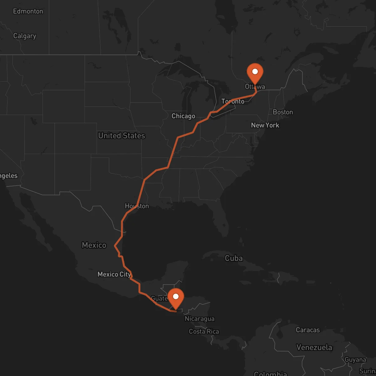 Ruta Ottawa - Zacatecoluca