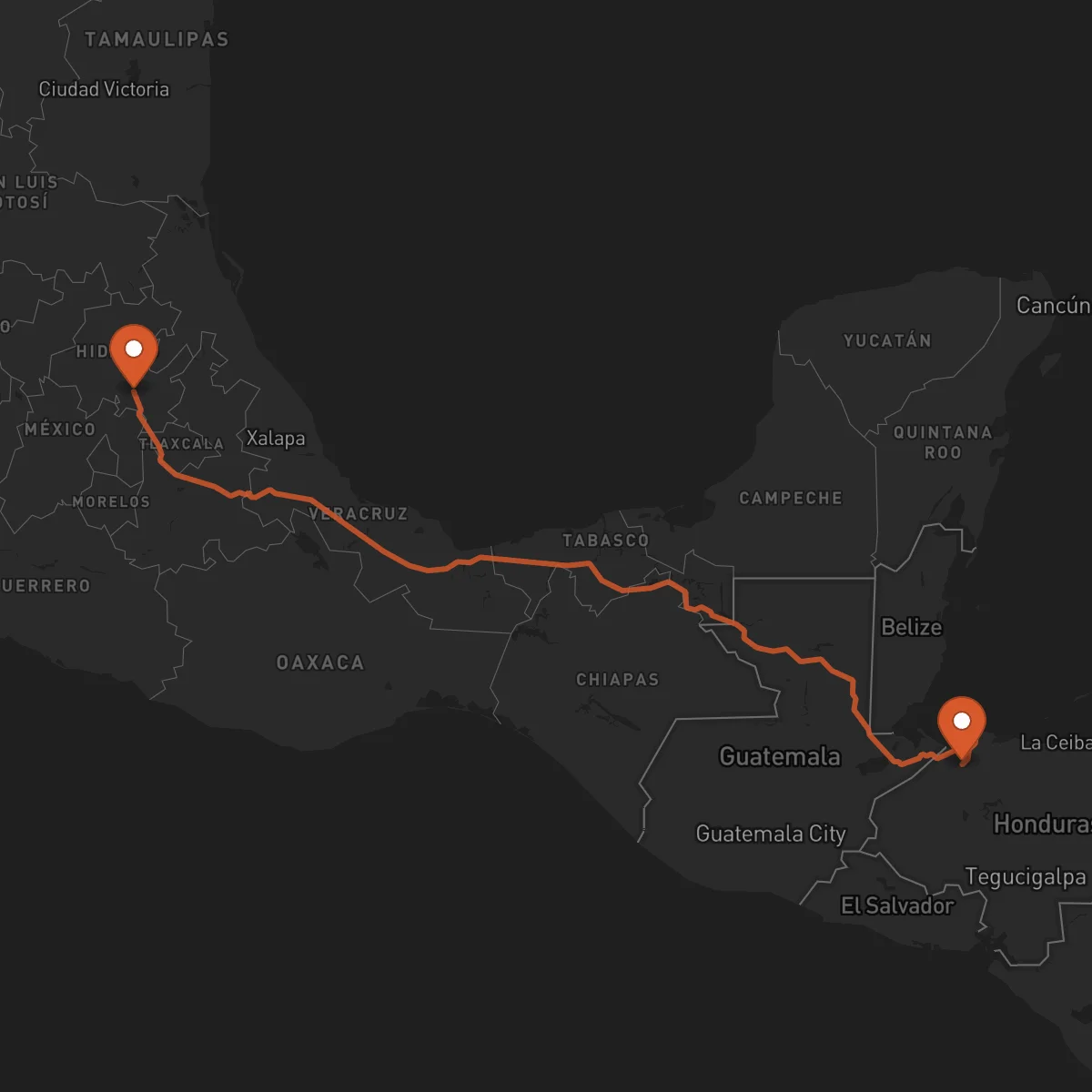 Ruta Pachuca de Soto - San Pedro Sula