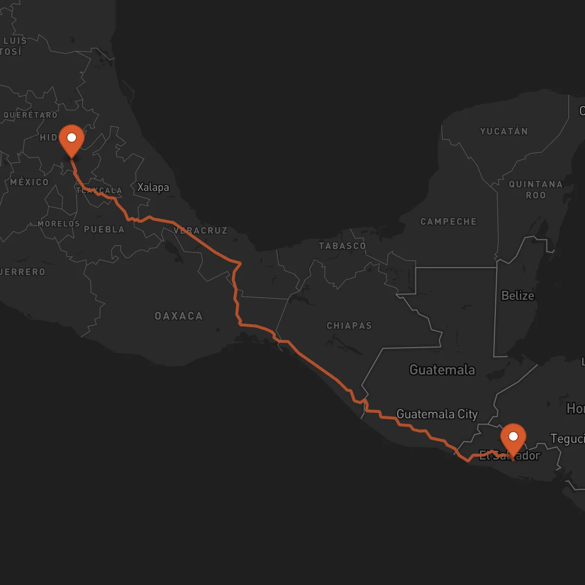 Ruta Pachuca de Soto - San Vicente
