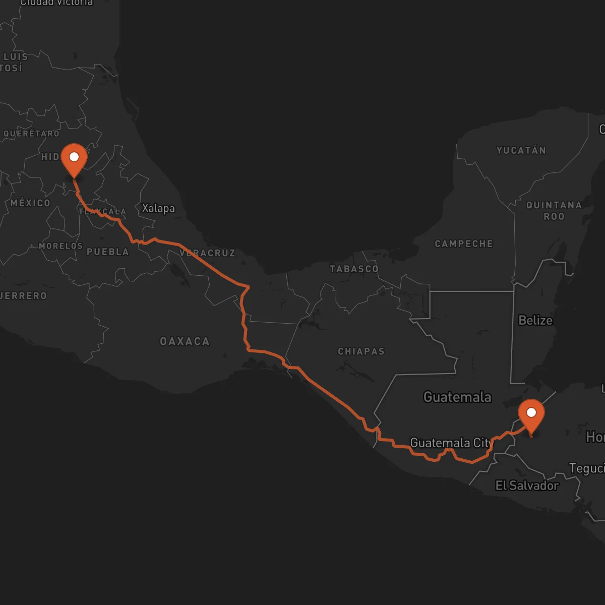 Ruta Pachuca de Soto - Santa Rosa de Copán