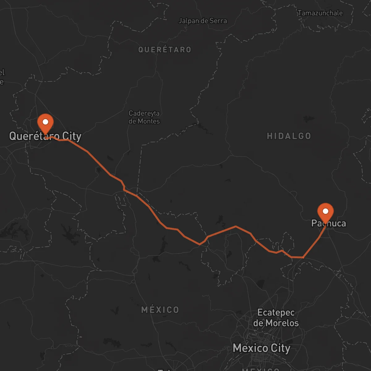 Ruta Pachuca de Soto - Querétaro