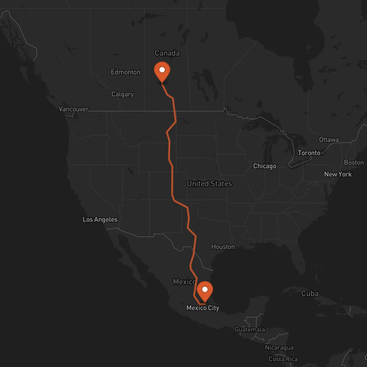Ruta Saskatoon - Pachuca de Soto