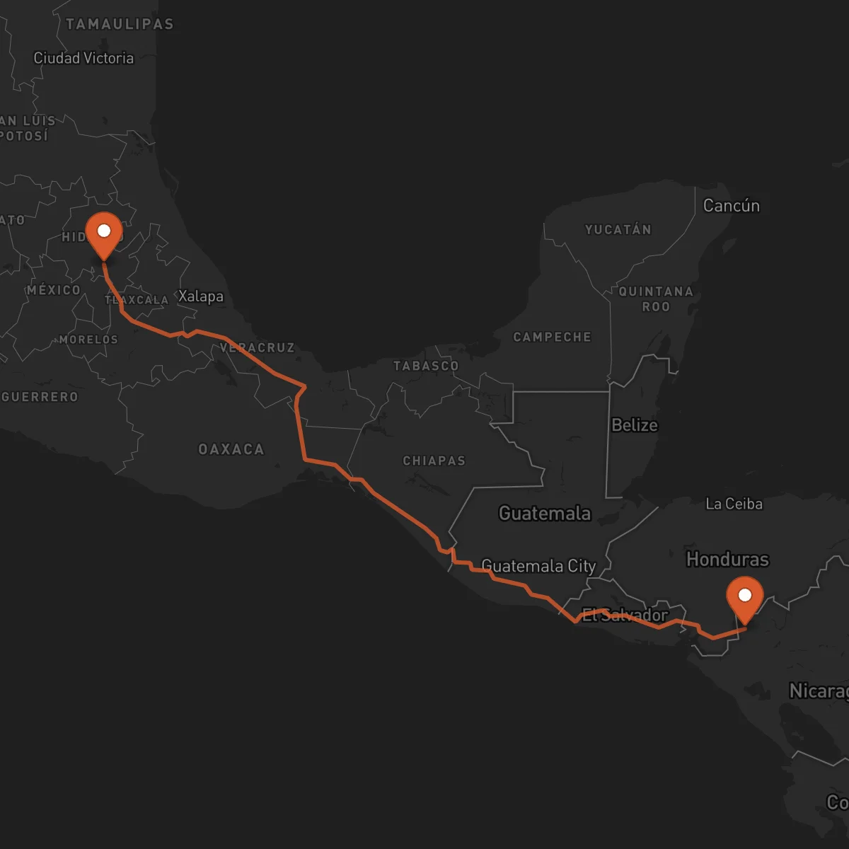 Ruta Somoto - Pachuca de Soto