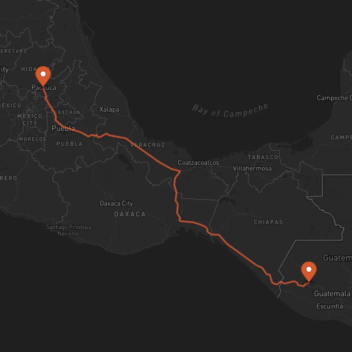 Ruta Totonicapán - Pachuca de Soto