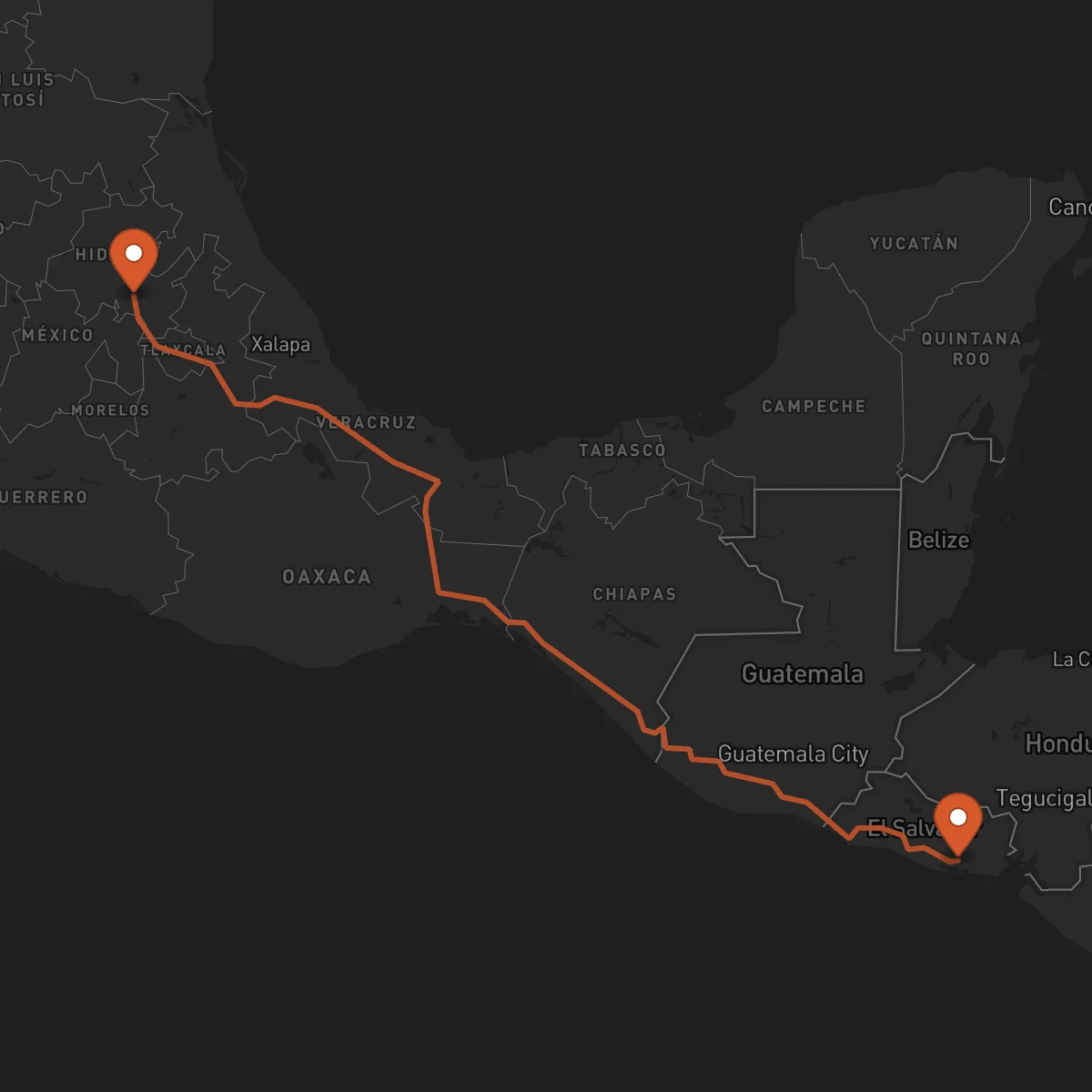 Ruta Pachuca de Soto - Usulután