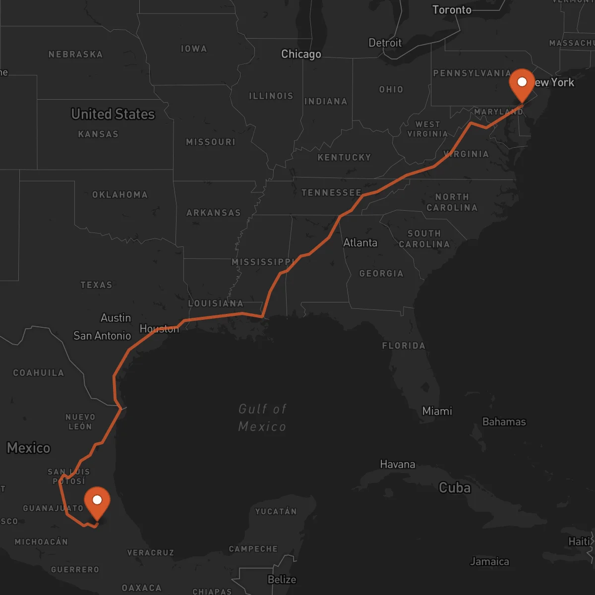 Ruta Pachuca de Soto - Wilmington