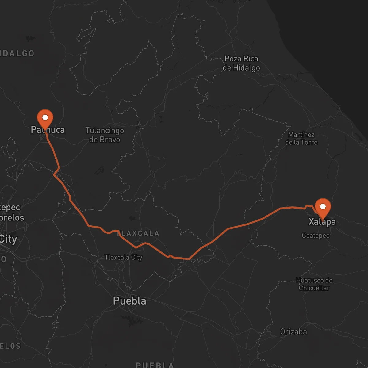 Ruta Pachuca de Soto - Xalapa