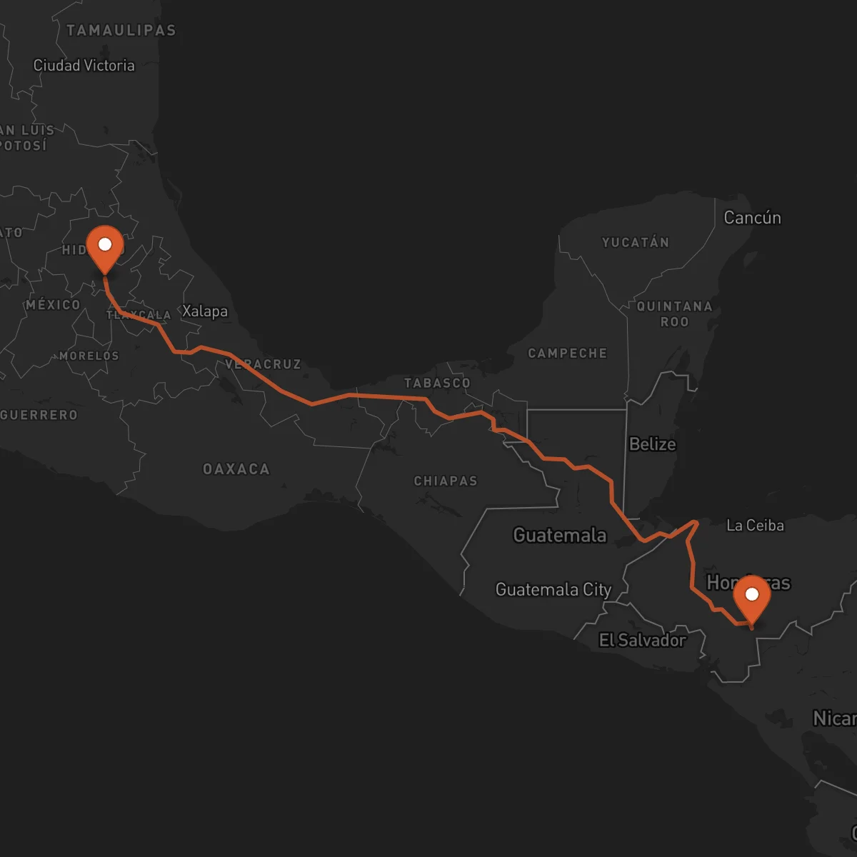 Ruta Yuscarán - Pachuca de Soto