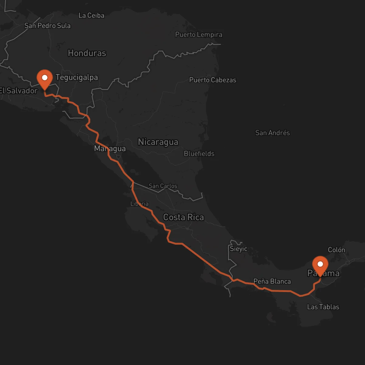 Ruta San Francisco Gotera - Penonomé