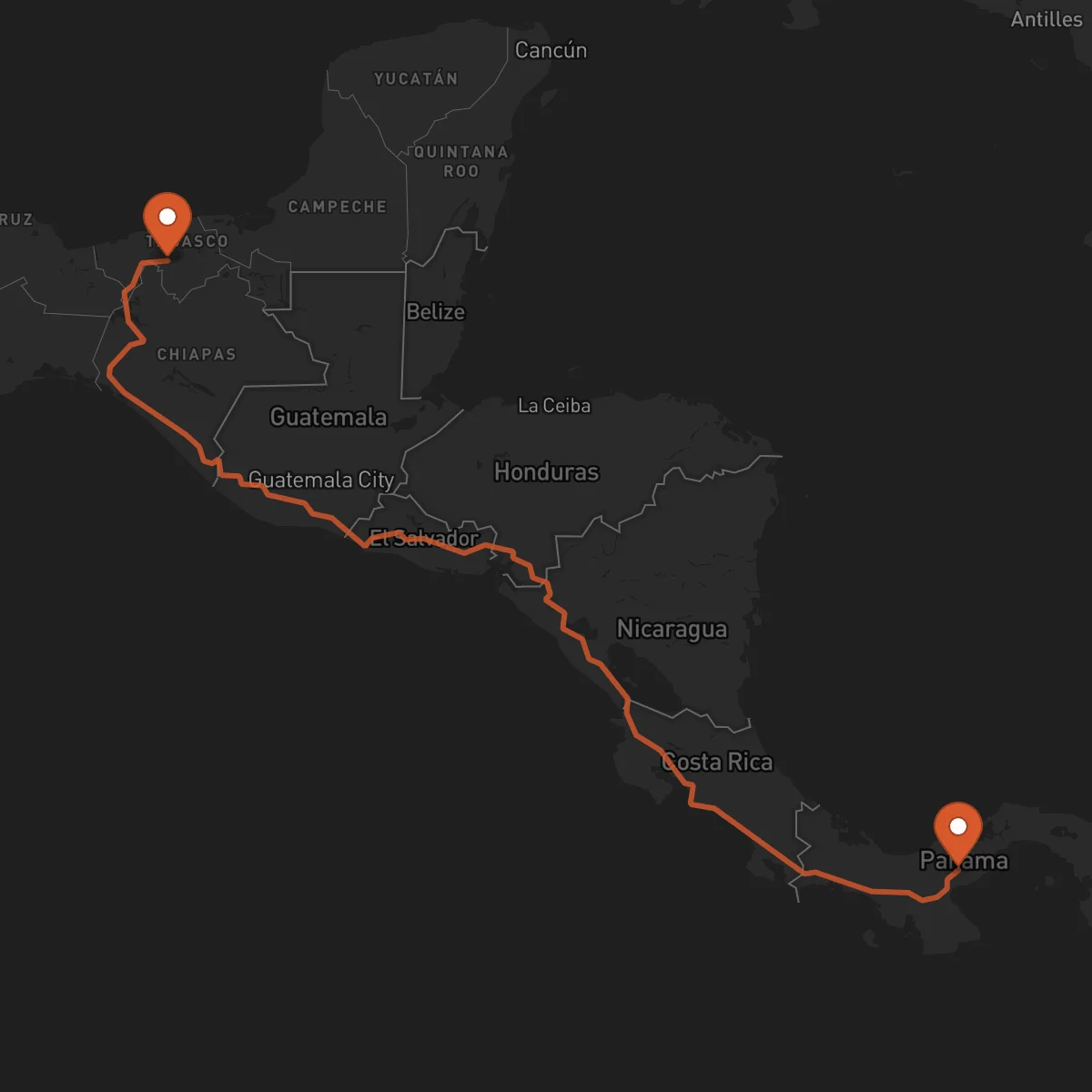 Ruta Villahermosa - Penonomé