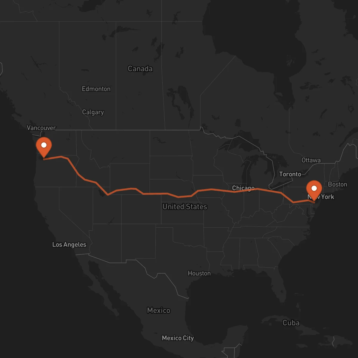 Ruta Portland - Philadelphia