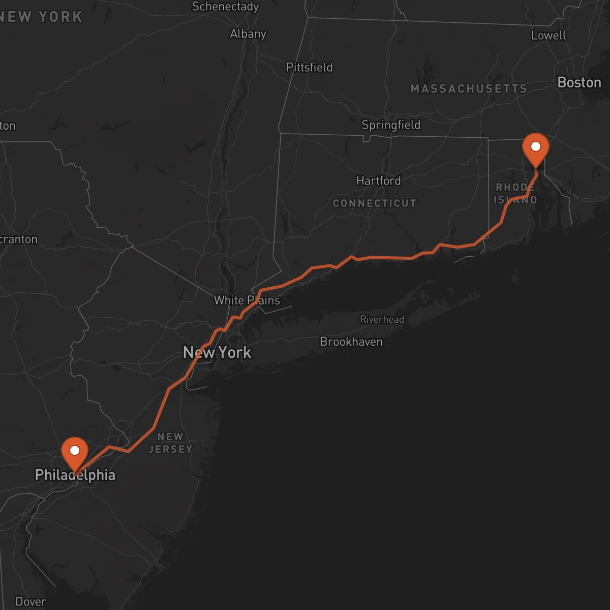 Ruta Philadelphia - Providence